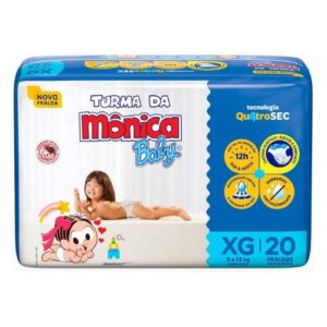 Fralda Turma da Mônica Baby Jumbo XG 20 Unidades