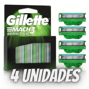 Carga para Aparelho de Barbear Gillette Mach3 Sensitive 4 unidades
