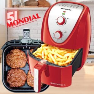 Fritadeira Sem Óleo Mondial, Grand Family Inox Red - 5L,1900W - AFN-50-RI