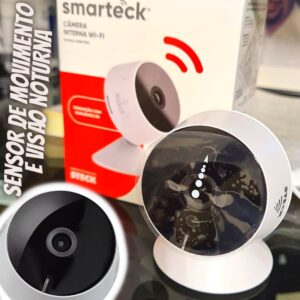 [ENCERRADA]Câmera Inteligente Wi-Fi, Sensor de Movimento e visão noturna, Compatível com Alexa Echo Show, Steck, Branca