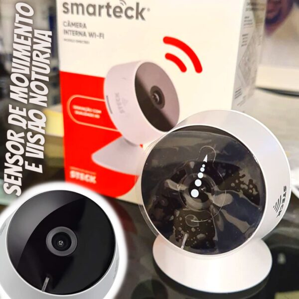 [ENCERRADA]Câmera Inteligente Wi-Fi, Sensor de Movimento e visão noturna, Compatível com Alexa Echo Show, Steck, Branca