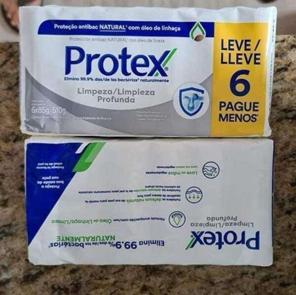 Sabonete em Barra Protex Limpeza Profunda 85g, pacote de 6 unidades