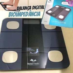 Balança Digital Corporal Bioimpedância c/Aplicativo Bluetooth Smart App - Relaxmedic