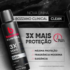 Desodorante Clinical Clean Antitranspirante Aerossol Bozzano Masculino 150ml