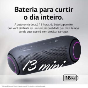 Caixa de Som Portátil LG Xboom Go PL5 Meridian, Bluetooth, Surround, 18 Horas Bateria, IPX5, Comando de Voz, Branco – 20W