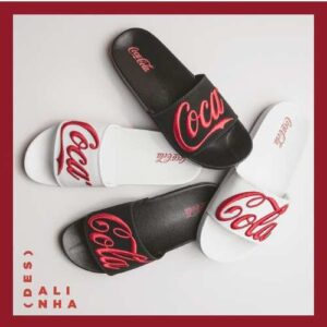 Coca-Cola Slide Logo Coca Bordado masculino