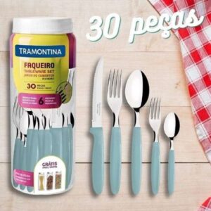 Faqueiro Inox 30pc Ipanema Men Tramontina Turquesa