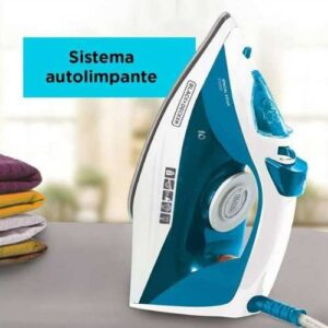 BLACK+DECKER Ferro de Passar a Vapor com Base Antiaderente 1200W Azul e Branco 110V FX2100