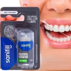 Fio Dental Sanifill Extrafino Sabor Menta 100 metros, Sanifill