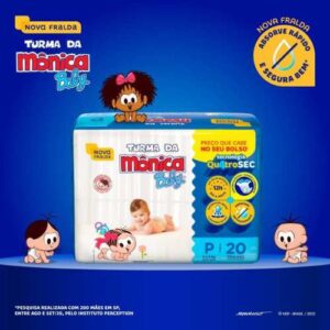 Fralda Turma da Monica Baby Jumbinho P 20 Unidades