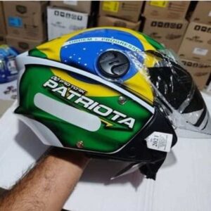 Capacete New Liberty Three Patriota 58 Branco/Verde