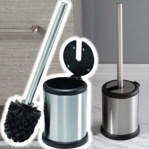 Bath Bliss Escova de vaso sanitário e suporte com tampa de fechamento automático