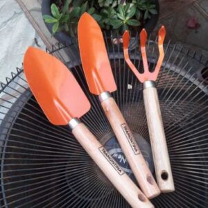 Conjunto Para Jardinagem Tramontina Metálico Com Cabo De Madeira 3 Peças