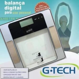 Balança Medição de água, gordura, massa muscular e massa óssea mod.: Glass 7, G-Tech
