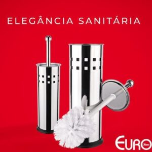 Escova Sanitária com suporte em aço inox, BAN6682, Euro Home