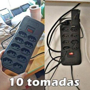 Filtro de Linha com Disjuntor 10T, Force Line, Acessórios para Computador, Preto