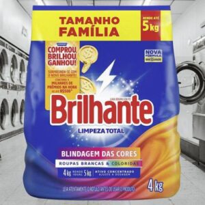 [ENCERRADA] Brilhante Lava-Roupas em Pó Roupas Brancas e Coloridas Limpeza Total Pacote Tamanho Família 4 kg