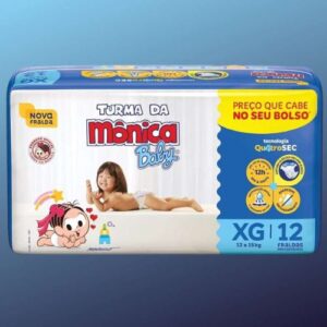 Fralda Turma da Monica Baby Jumbinho XG 12 Unidades