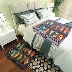 Organizador para 12 pares de calçados com tampa transparente, CST7993, Euro Home