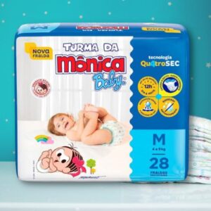Fralda Turma da Mônica Baby Jumbo M 28 Unidades