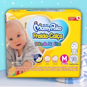 Fralda-Calça Dia & Noite MamyPoko Tamanho M, 18 unidades