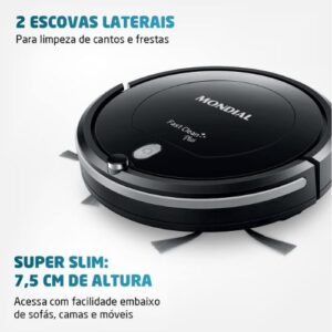 Aspirador de Pó Robô Fast Clean Plus, Bivolt, MONDIAL - RB-03, Preto