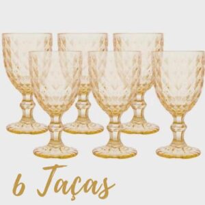 Conjunto 6 Taças de Água de Vidro Roman Âmbar 345ml - Wolff