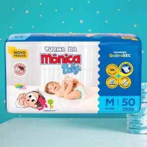 Fralda Turma da Mônica Baby Mega M 50 Unidades