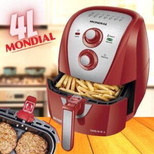 Fritadeira a Ar MONDIAL, Family Inox Red - 4L, 1500W - AFN-40-RI
