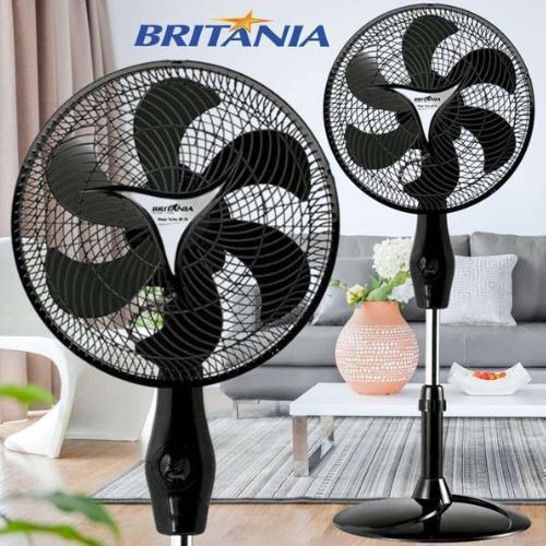 Ventilador Coluna, Mega Turbo 30, Preto, Britânia - Bizu Das Promoções