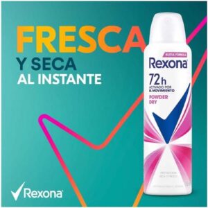 Desodorante Antitranspirante Aerosol Feminino Rexona Powder Dry 72 horas 150ml