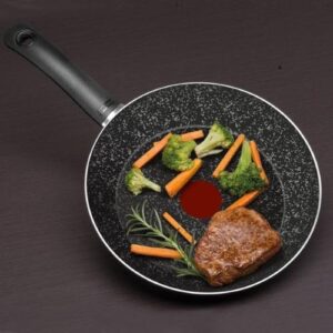 Frigideira Francesa Rochedo Stone Pro 28 cm, Efeito Pedra - Preto e Cinza