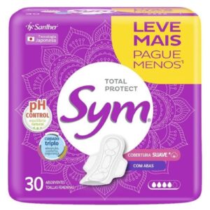 Absorvente Sym Regular Suave Com Abas Promocional 30 Unidades