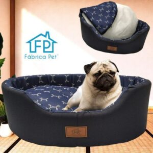 Cama Fábrica Pet para Cães, Pequeno, Azul, Europa Paris