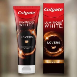 Colgate Luminous White Lovers manchas de café creme dental para clareamento 70g