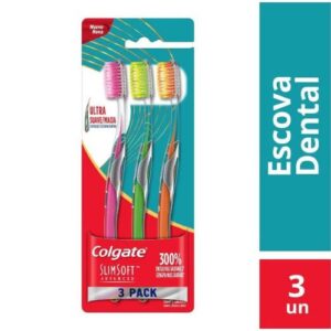Colgate Escova Dental Slim Soft Advanced 3 Unid, Cores Sortidas