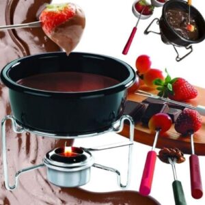 Conjunto de para Fondue de Chocolate 7 Peças, Brinox, Preto