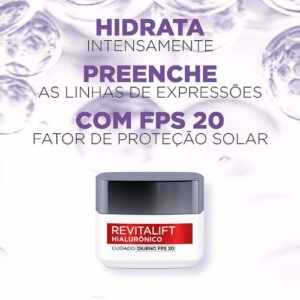 Creme Facial Anti-idade L'Oréal Paris Revitalift Hialurônico Diurno FPS 20, 49g