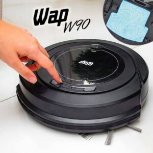 Aspirador de Pó Robô WAP ROBOT W90 Automático 3 em 1 Varre, Aspira e Passa Pano MOP para Limpeza 30W