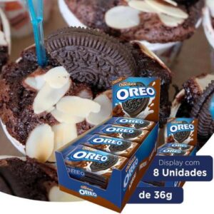 Biscoito recheado Oreo Chocolate display com 8 unidades de 36g