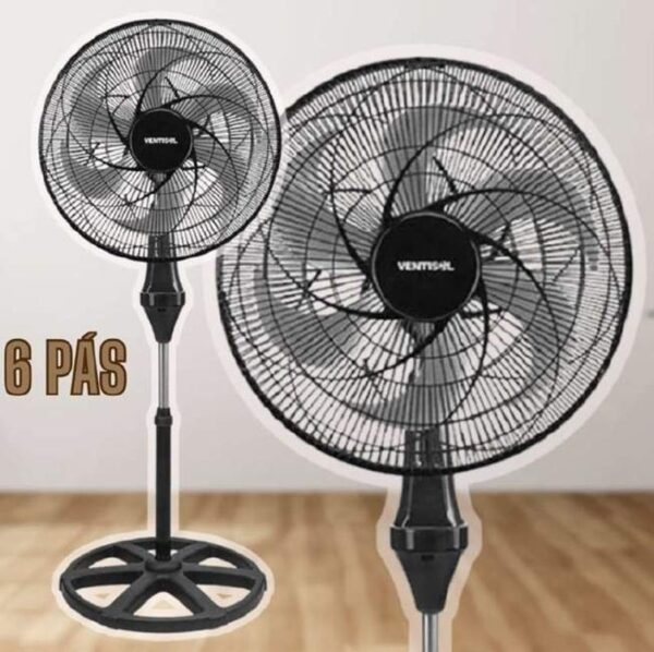 Ventisol Ventilador de Coluna Oscilante, Turbo 6 Pás Premium, Preto, 40cm