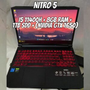 ACER Notebook Gamer Nitro 5 AN515-57-585H, CI5 11400H, 8GB, 1TB SDD, (NVIDIA GTX 1650) Windows 11. 15,6” LED FHD IPS Preto e vermelho