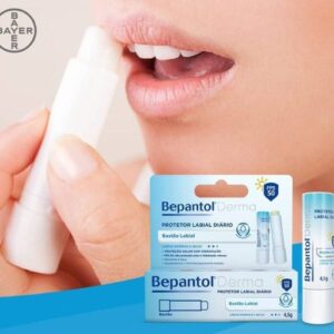 Bepantol Derma Protetor Labial Diário, Hidratante Labial, FPS 50, Branco