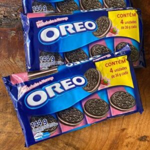 Biscoito recheado Oreo milkshake de morango multipack 144g