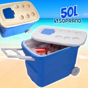 Caixa Térmica Tropical 50L com Rodas, Soprano, 0033, Azul, Grande