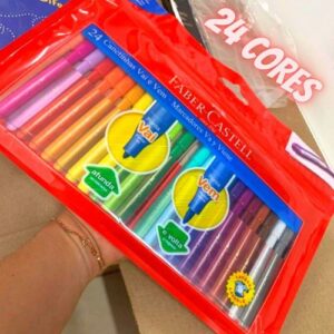 Canetinha Ponta Vai e Vem 24 Cores, Faber-Castell