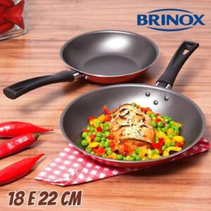 Conjunto 2 Frigideiras, Garlic, 18 e 22 cm, Vermelho Brinox