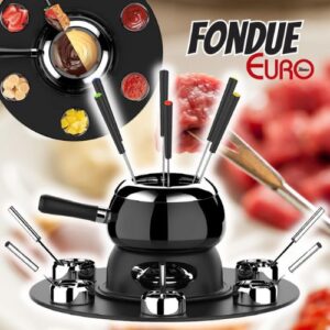 Conjunto Fondue com Base Giratória, 23 peças, Preto, Euro
