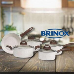Conjunto de Panelas 5 peças, Ceramic Life com fundo de indução Vanilla, Brinox