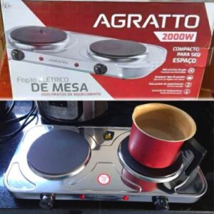 Fogao Eletrico de Mesa Agratto FM-01 2000W, 4917, Inox